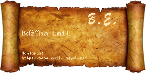 Bába Emil névjegykártya