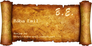 Bába Emil névjegykártya