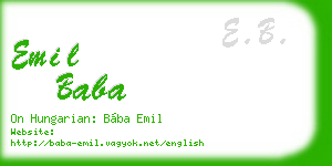 emil baba business card