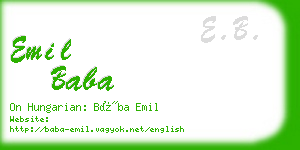 emil baba business card